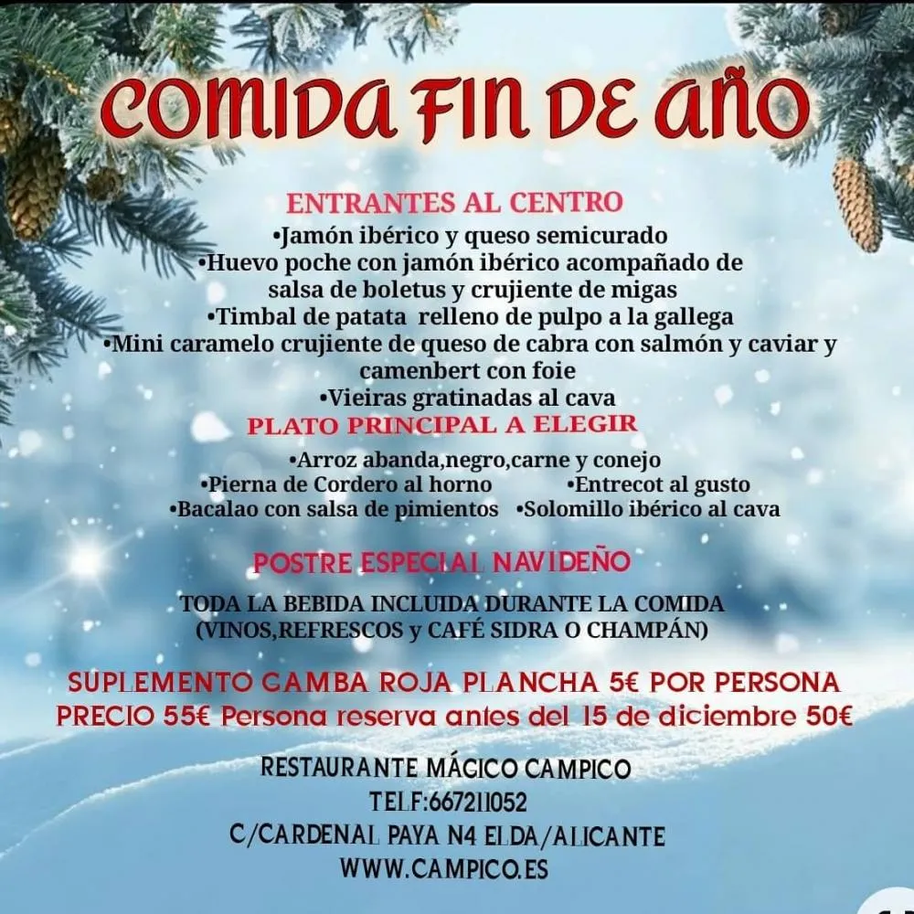 Nochevieja mágica en restaurante Magico Campico