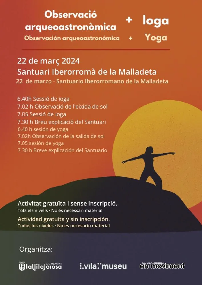 Observación arqueastronómica y de yoga en el santuario iberorromano de La Malladeta para recibir la primavera
