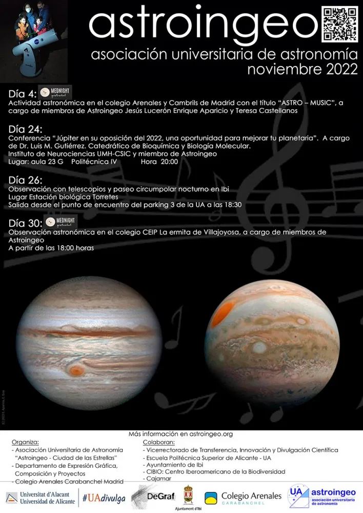 Observación astronómica en el colegio Ceip
