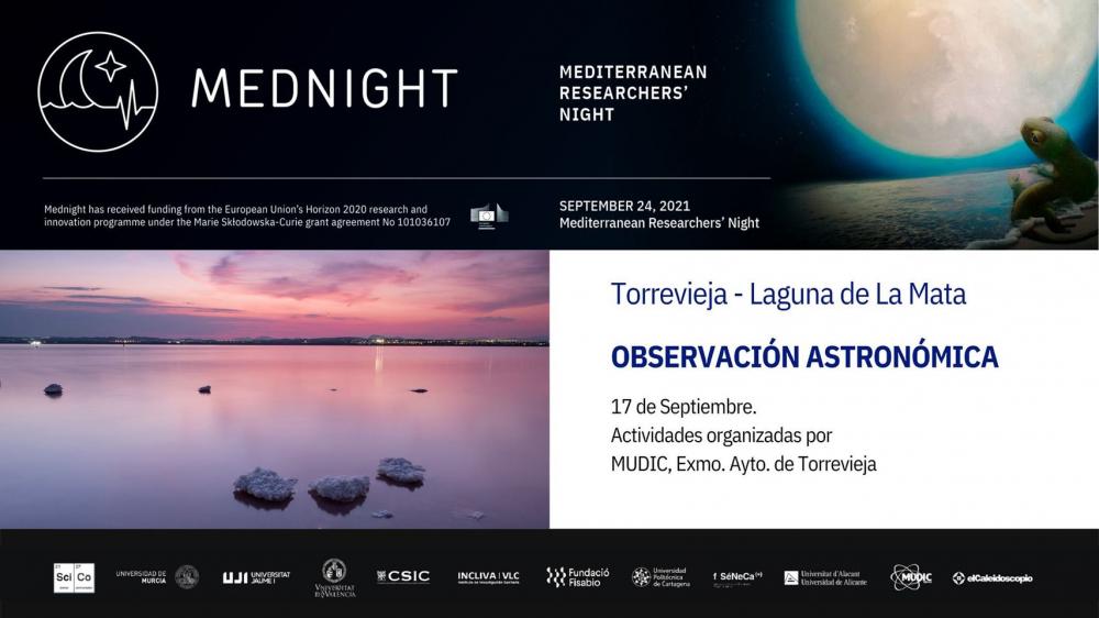 Observación astronómica en la Laguna de la Mata - Mednight 2021