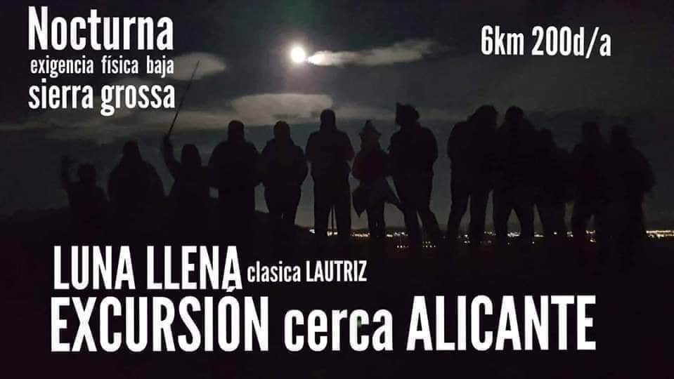 Ocaso y luna llena de invierno Serra Grossa Alacant