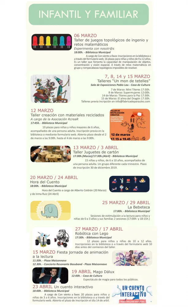 Ocio Infantil y Familiar en San Juan de Alicante Marzo-Abril - 2020