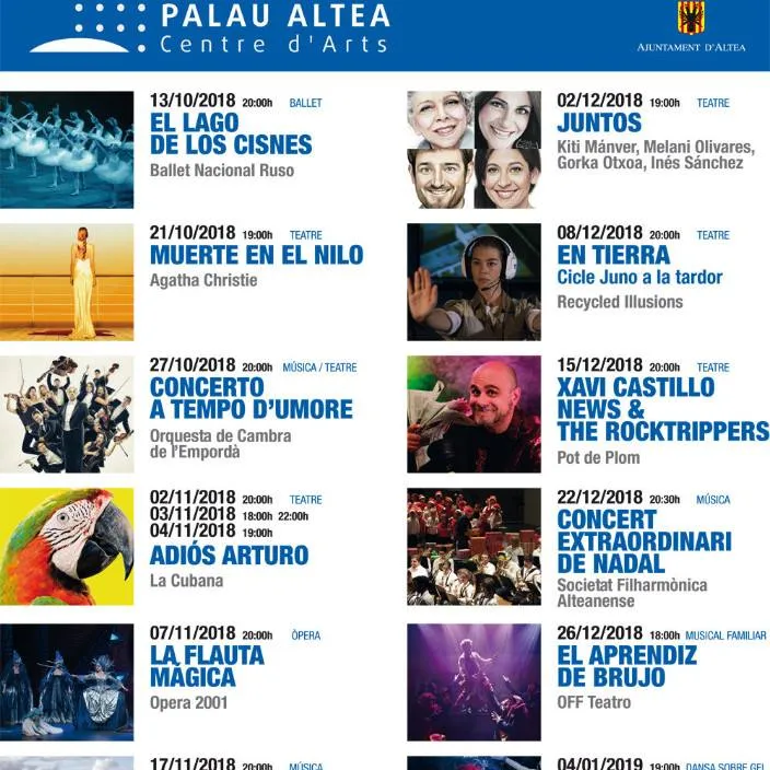 Palau Altea Programación Otoño 2018