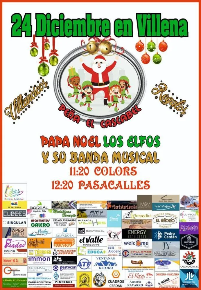 Papa noel los elfos y su banda musical