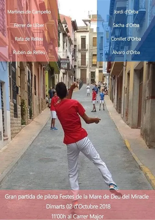 Partido de Pilota Valenciana en Relleu