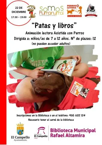 Patas y Libros - Animación a la lectura infantil asistida por perros
