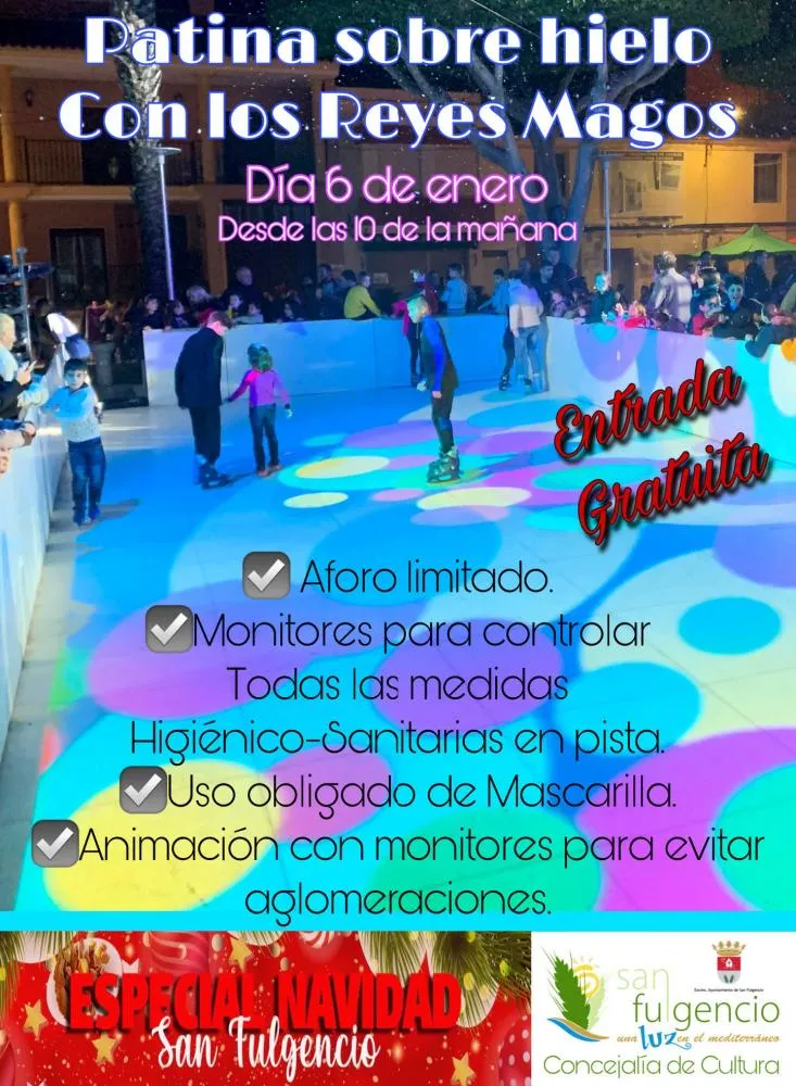 Patina sobre hielo con los Reyes Magos