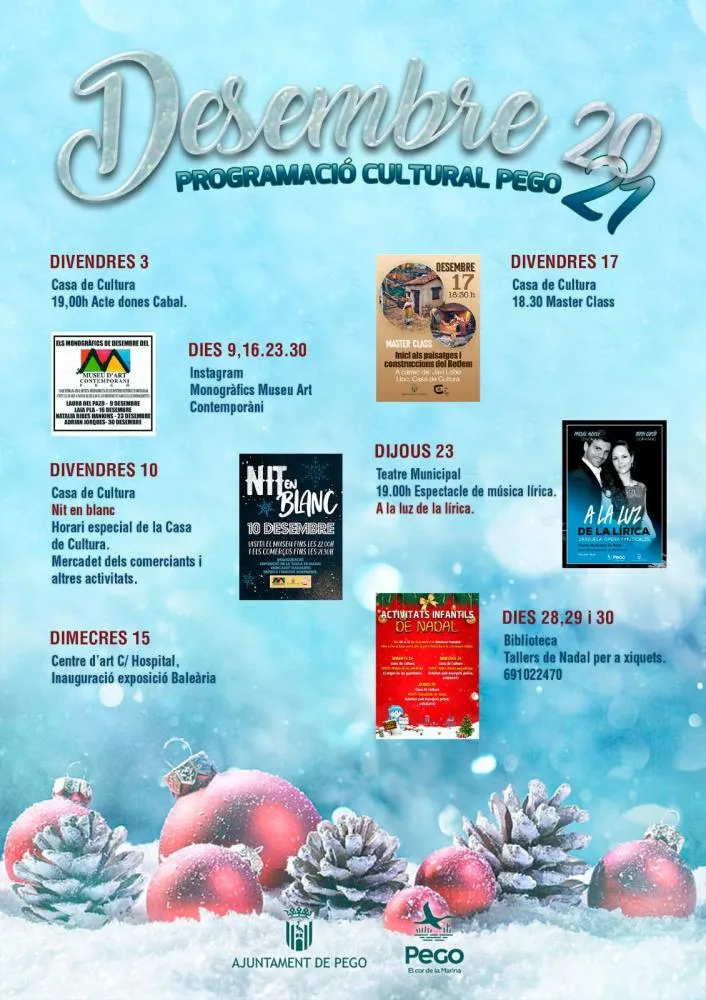 Pego  Actividades Culturales Diciembre 2021