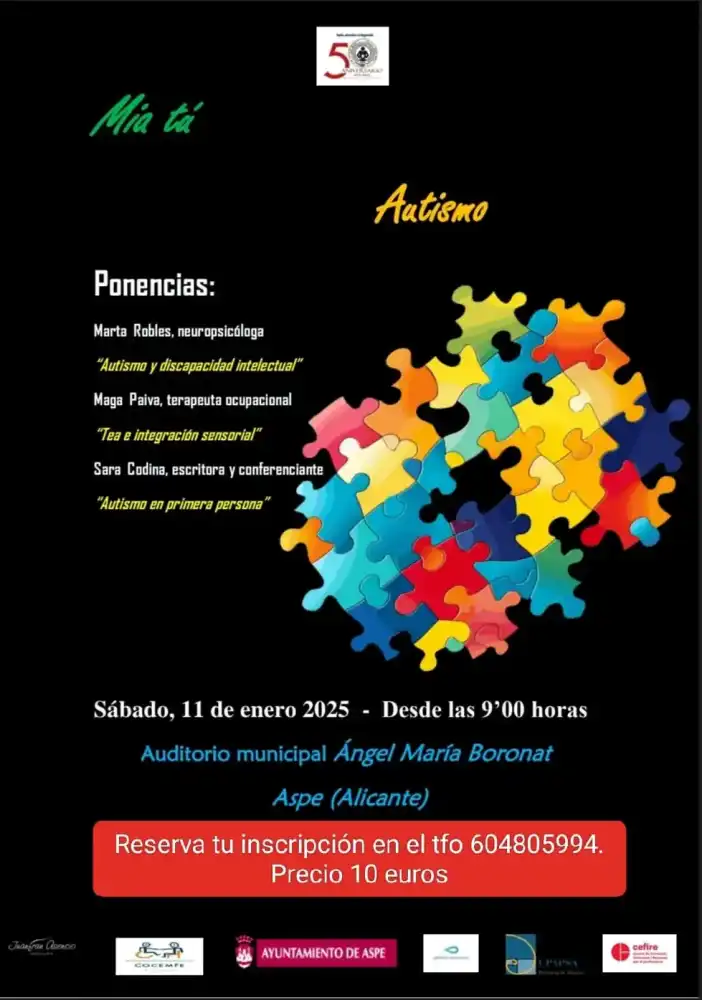 Ponencias sobre Autismo. Organiza Asociación Pro-personas con Discapacidad de Aspe