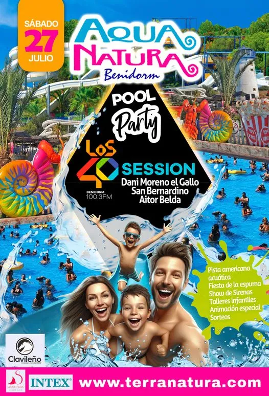 Pool Party con Los 40 en Aqua Natura Benidorm