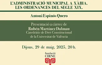 Presentació literaria "L' administració municipal a Xàbia. Les ordenances del segle XIX"