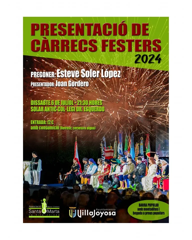 Presentación de Cargos Festeros Villajoyosa 2024