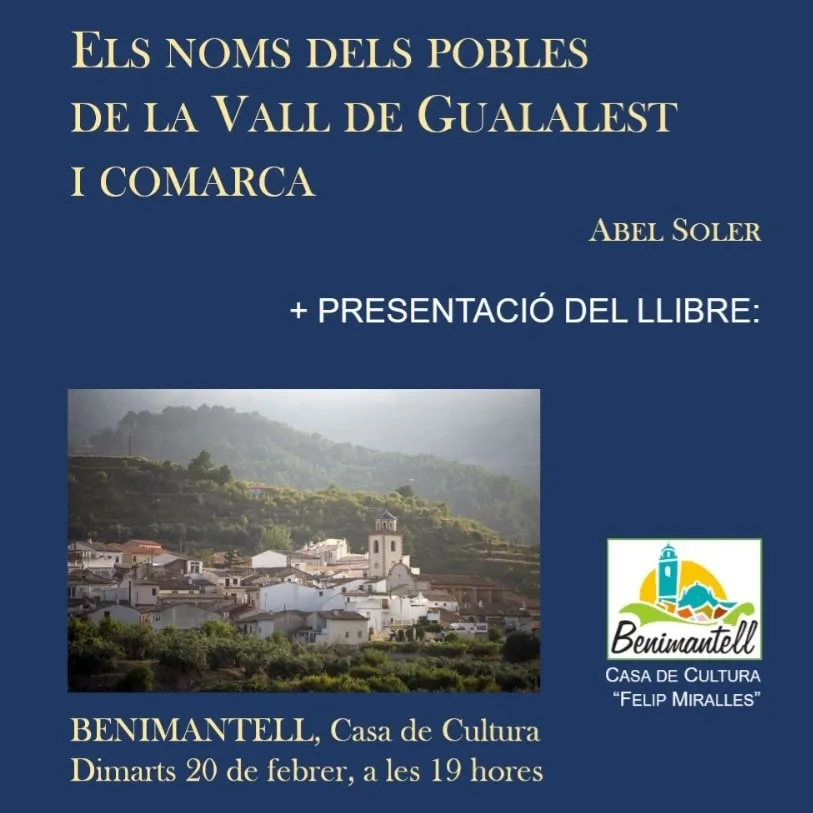 Presentación del Libro- "Los nombres de los pueblos del valle de Guadalest y comarca"