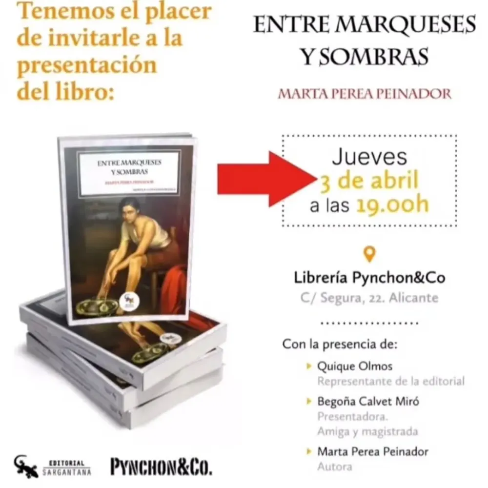 Presentación literaria "Entre Marqueses y Sombras" de Marta Perea Peinador