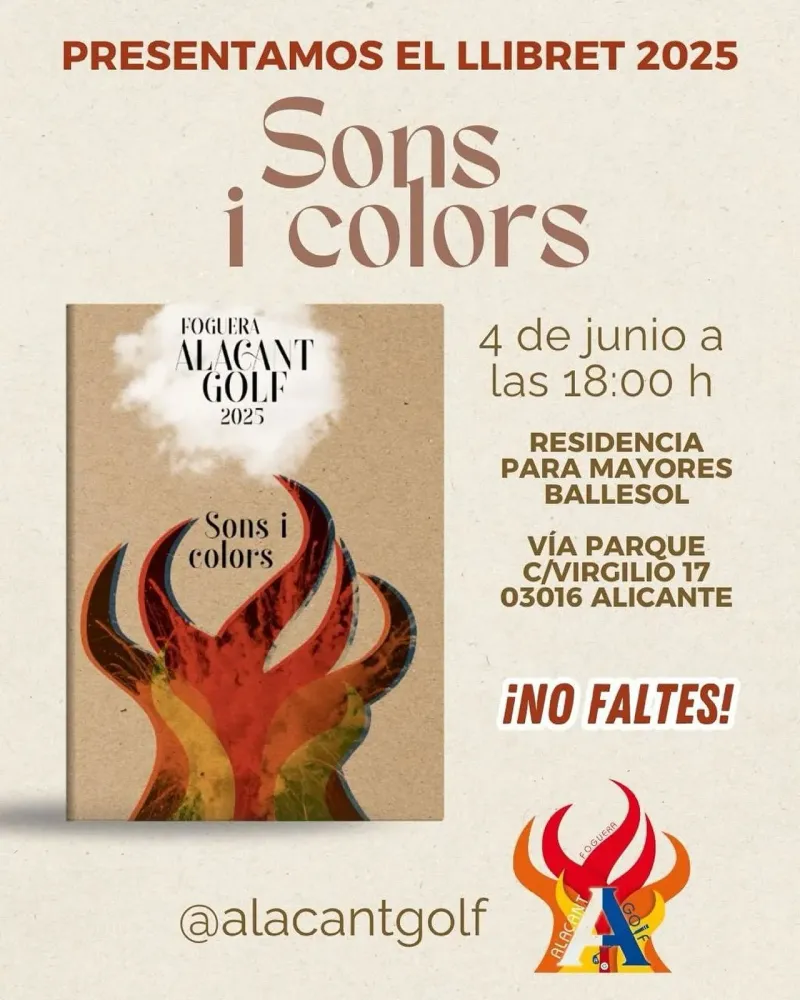 Presentación llibret Foguera Alacant Golf "Soms color"