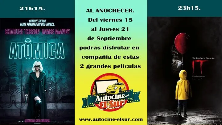 Programación Autocine el Sur Del 15 al 28 de septiembre