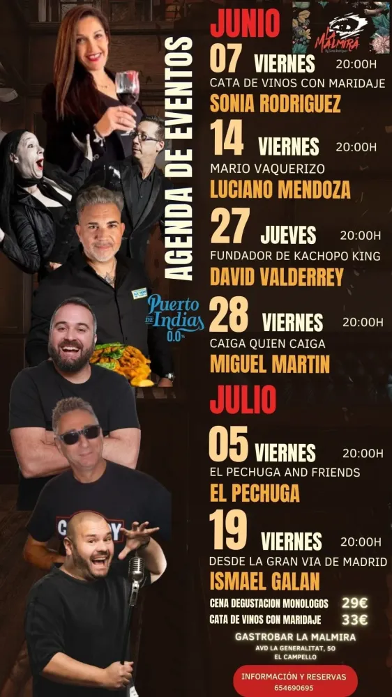 Programación conciertos Gastrobar La Malmirá