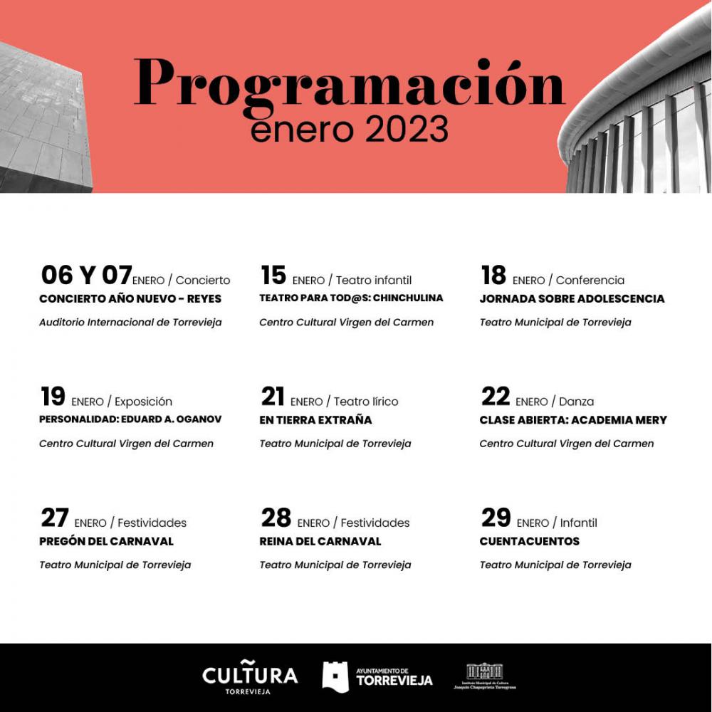 Programación Cultura Enero 2023 Torrevieja