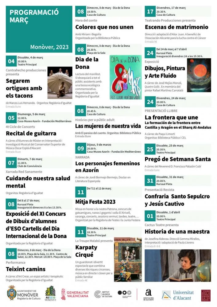 Programación Cultural Marzo 2023 Monóvar