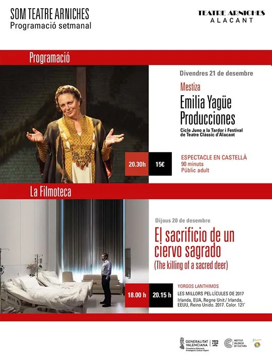 Programación semanal - Teatre Arniches 20-21 diciembre