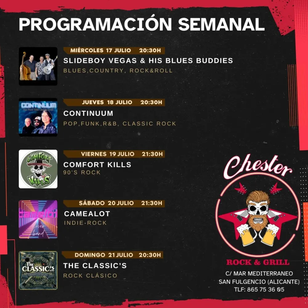 Programación semanal conciertos