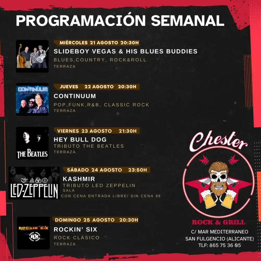 Programación semanal conciertos