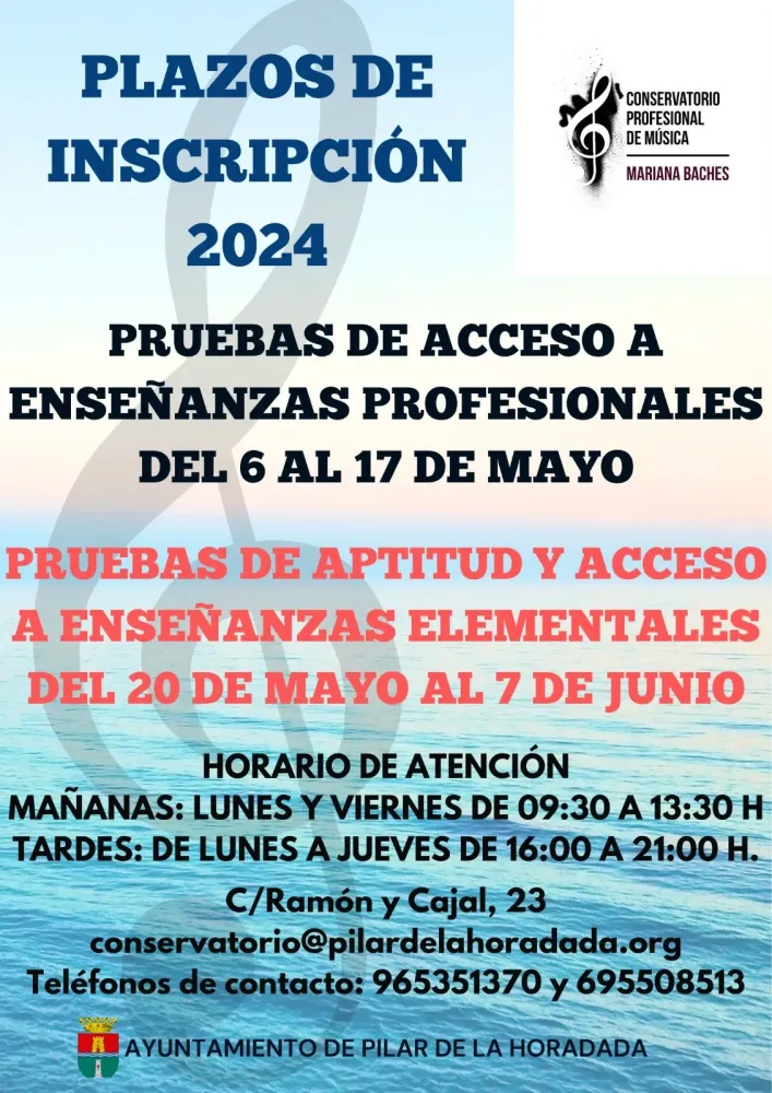 Pruebas de Acceso al Conservatorio Profesional de Música "Mariana Baches" para el Curso 2024/2025
