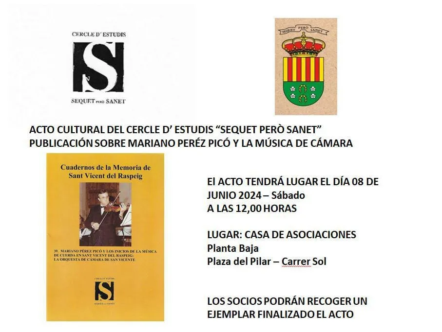Publicación sobre Mariano Pérez Picó y la música de cámara