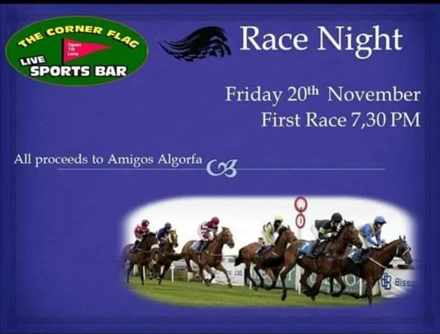 Race night at The Corner Flag