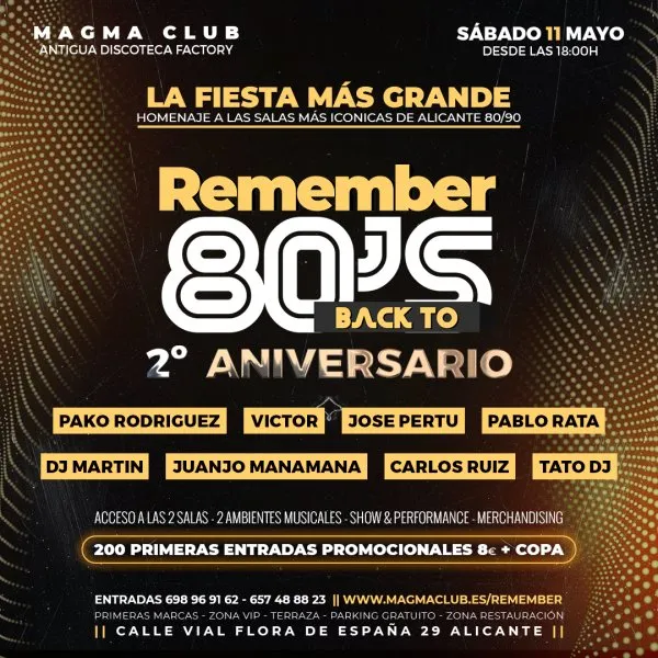 Remember: Back To 80'S (2º Aniversario)