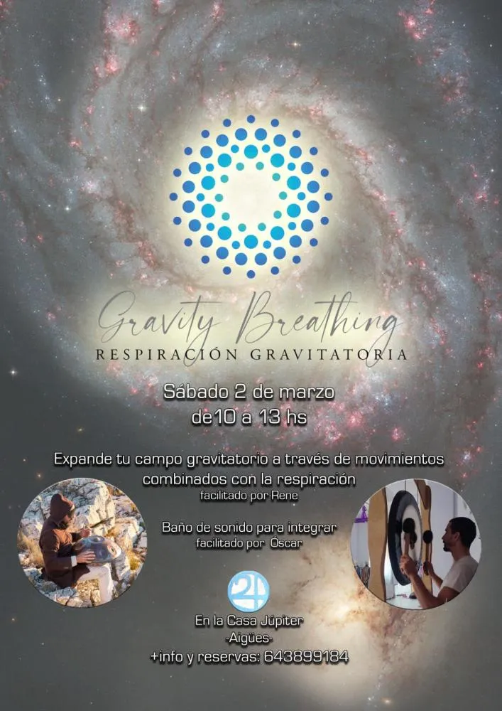 Respiración gravitatoria + baño sonoro en la Casa Júpiter