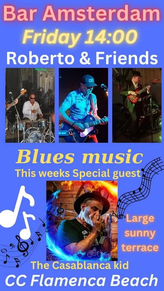 Roberto & Friends play the blues with bluesharpist and vocalist Driss the Casablanca Kid!