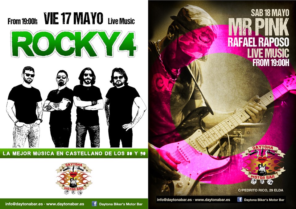 Rocky4 y Mr Pink Rafael Raposo en concierto en Elda