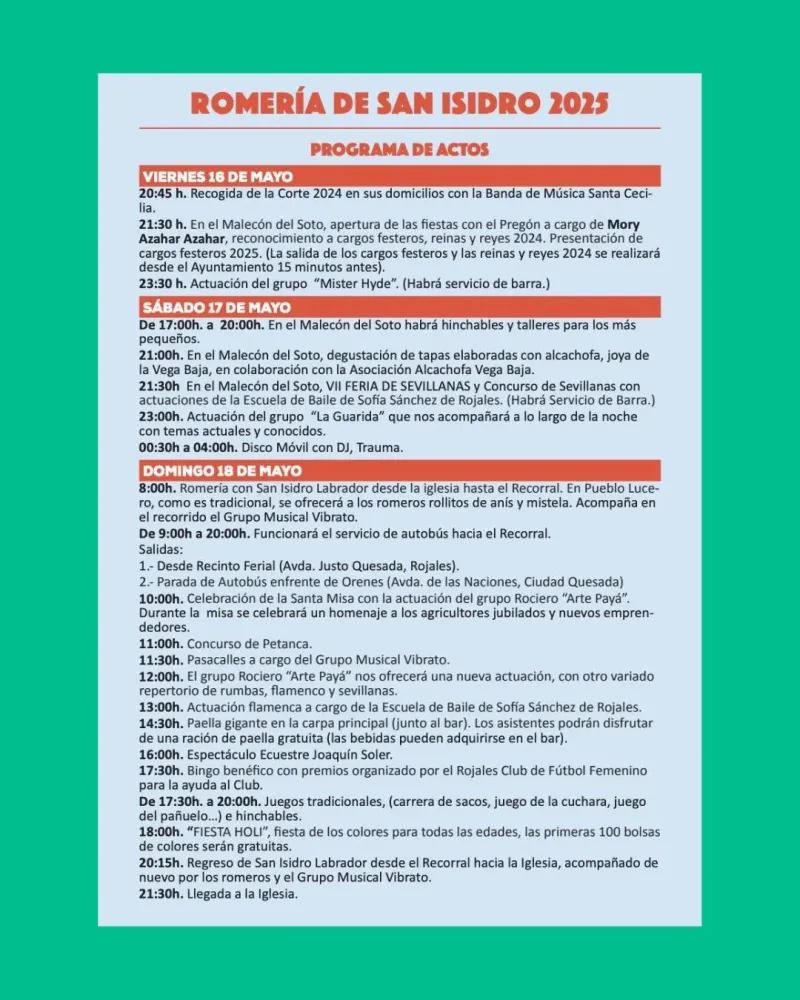 Romería de San Isidro Rojales 2025