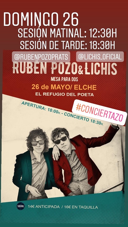Rubén Pozo & Lichis Mesa para dos en Elche