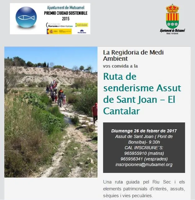 Ruta de senderismo Assut de Sant Joan - El Cantalar