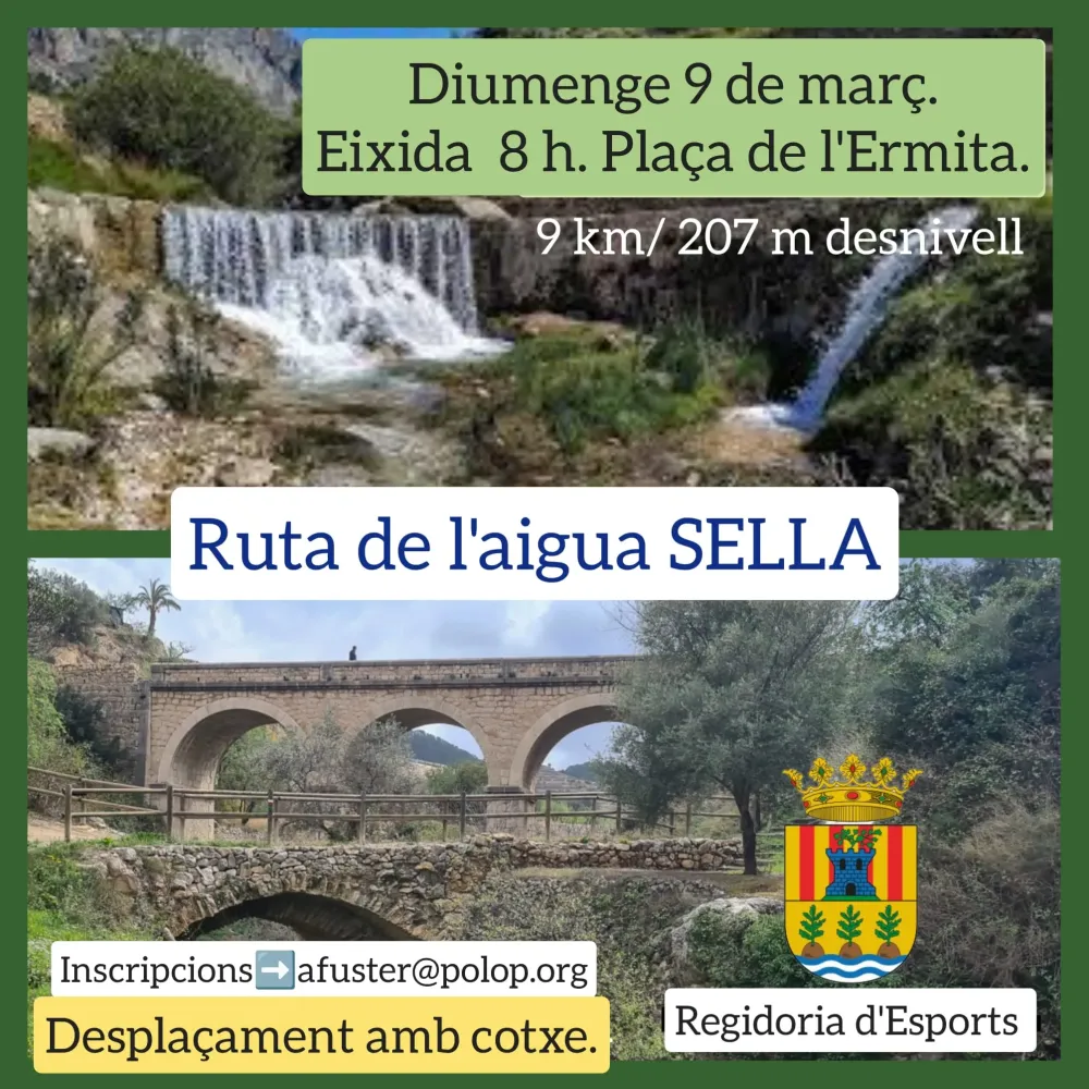 Ruta del agua de Sella 2025