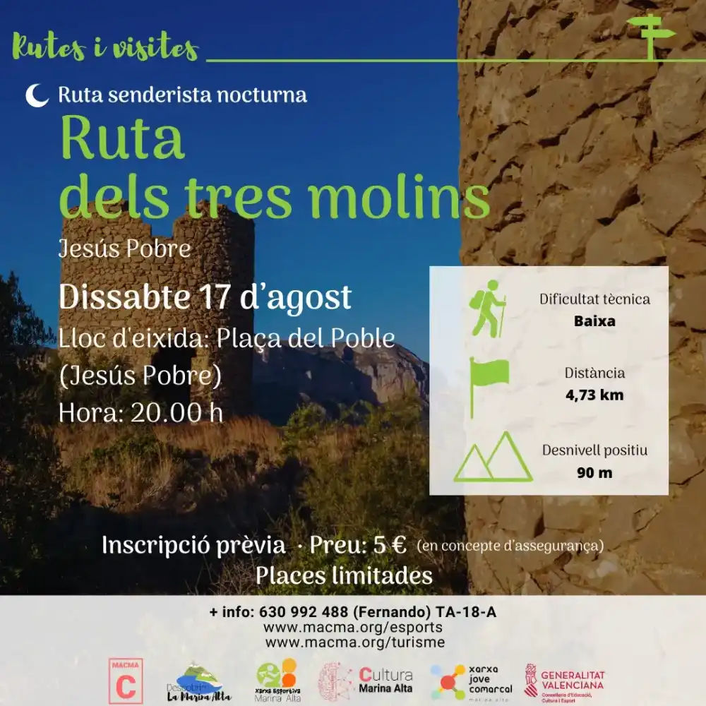 Ruta dels tres molins - Ruta senderista Nocturna