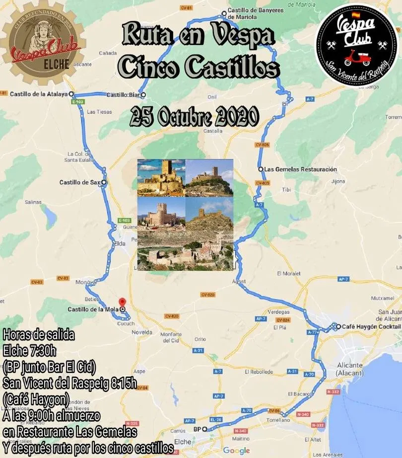 Ruta en Vespa Cinco Castillos