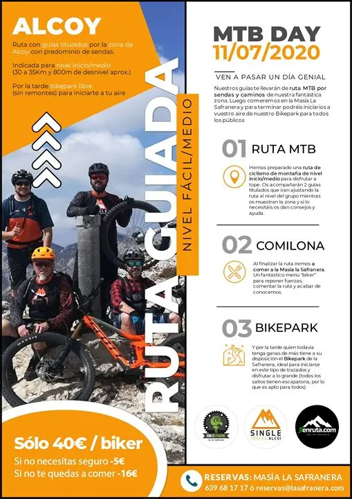 Ruta guiada con comida y bikepark a tu aire en Alcoy