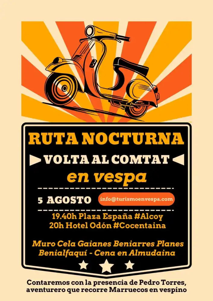 Ruta Nocturna en vespa - Volta al Comtat