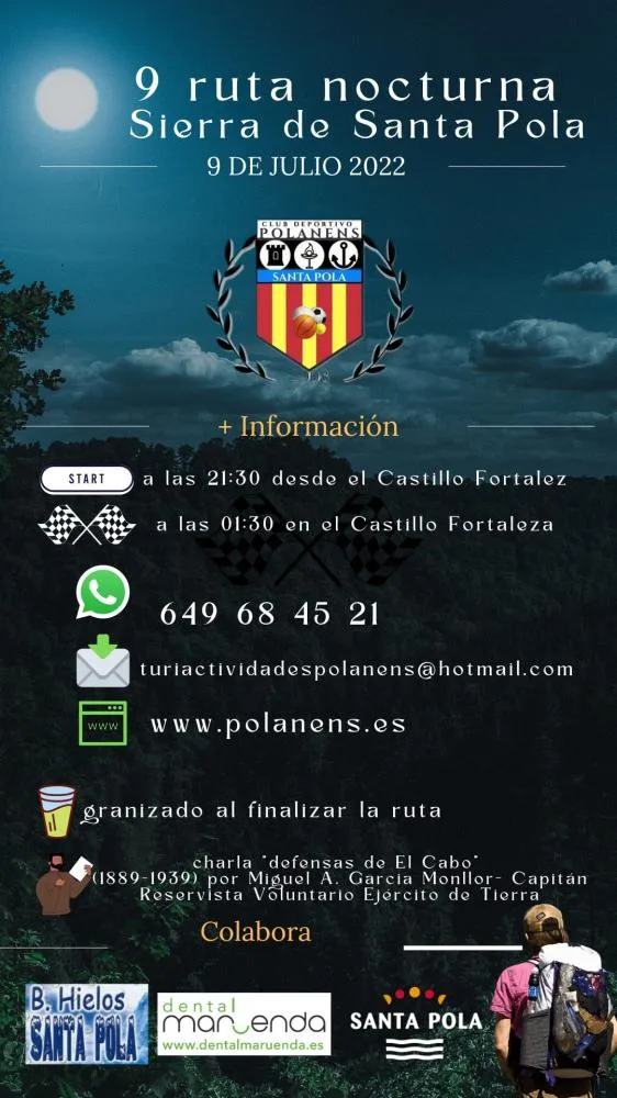 Ruta nocturna Sierra de Santa Pola