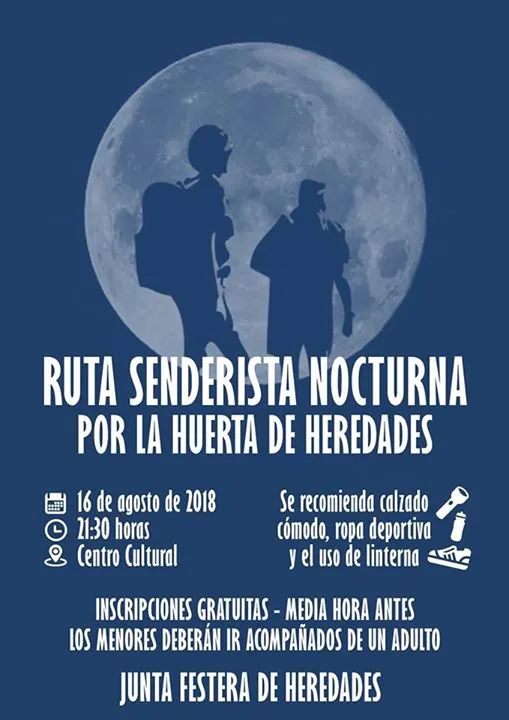 Ruta Senderista Nocturna por la huerta de Heredades