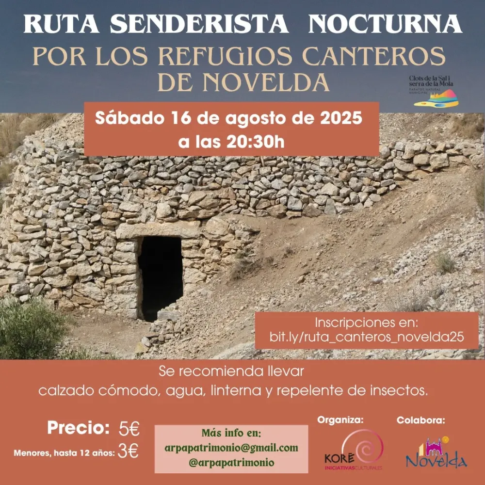 Ruta senderista nocturna por los refugios canteros de Novelda