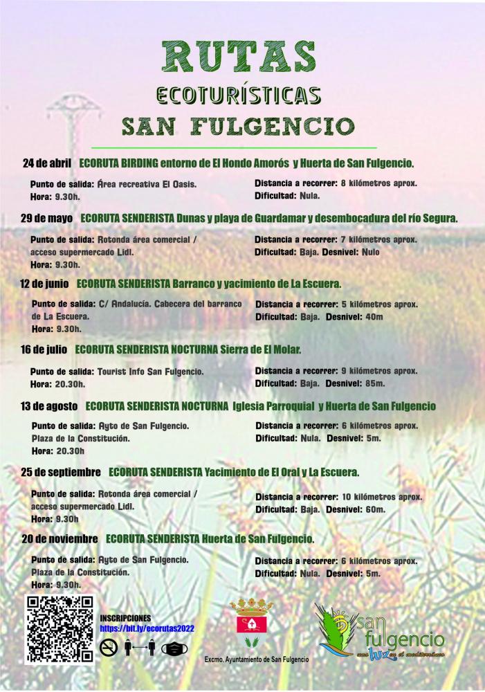 Rutas ecoturísticas San Fulgencio 2022
