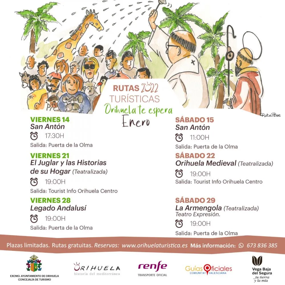Rutas turísticas Orihuela 2022