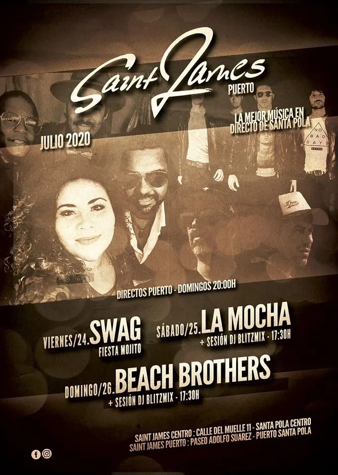 Saint James Santa Pola - Conciertos 24-26 julio 2020