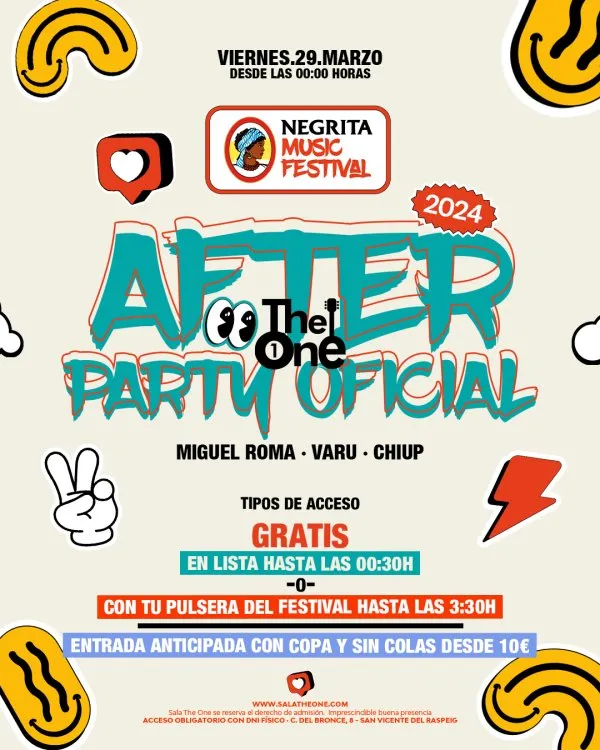 Sala The One Post-party Oficial Negrita Music Festival