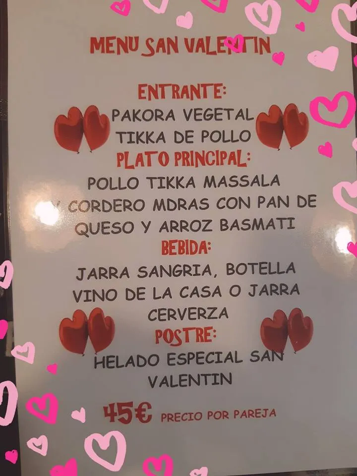 San Valentín restaurante New Delhi 2019