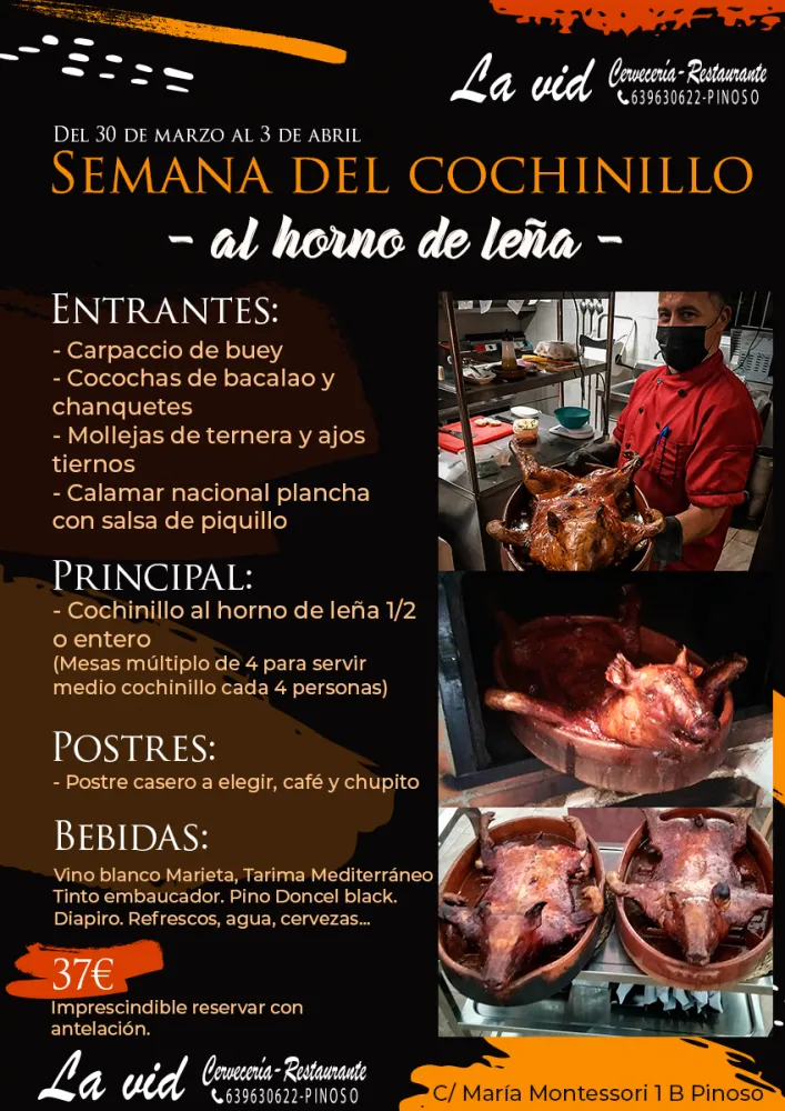 Semana del cochinillo al horno de leña